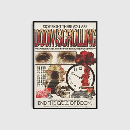 Poster with text and graphic elements on a light gray background