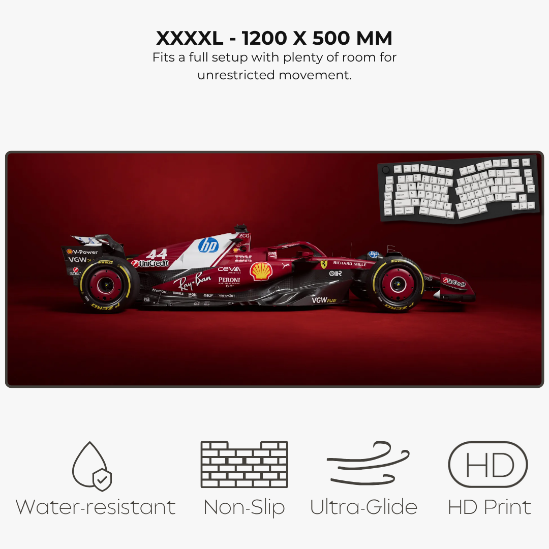 Ferrari Mousepad against a red background