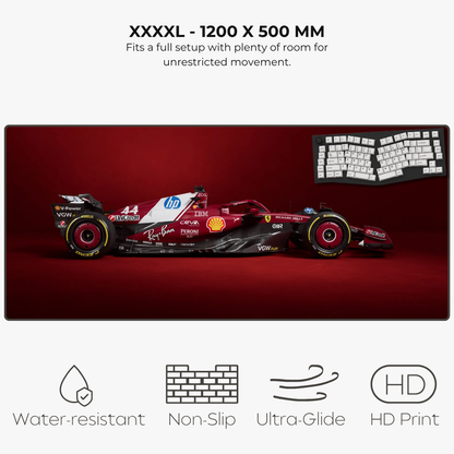 Ferrari Mousepad against a red background