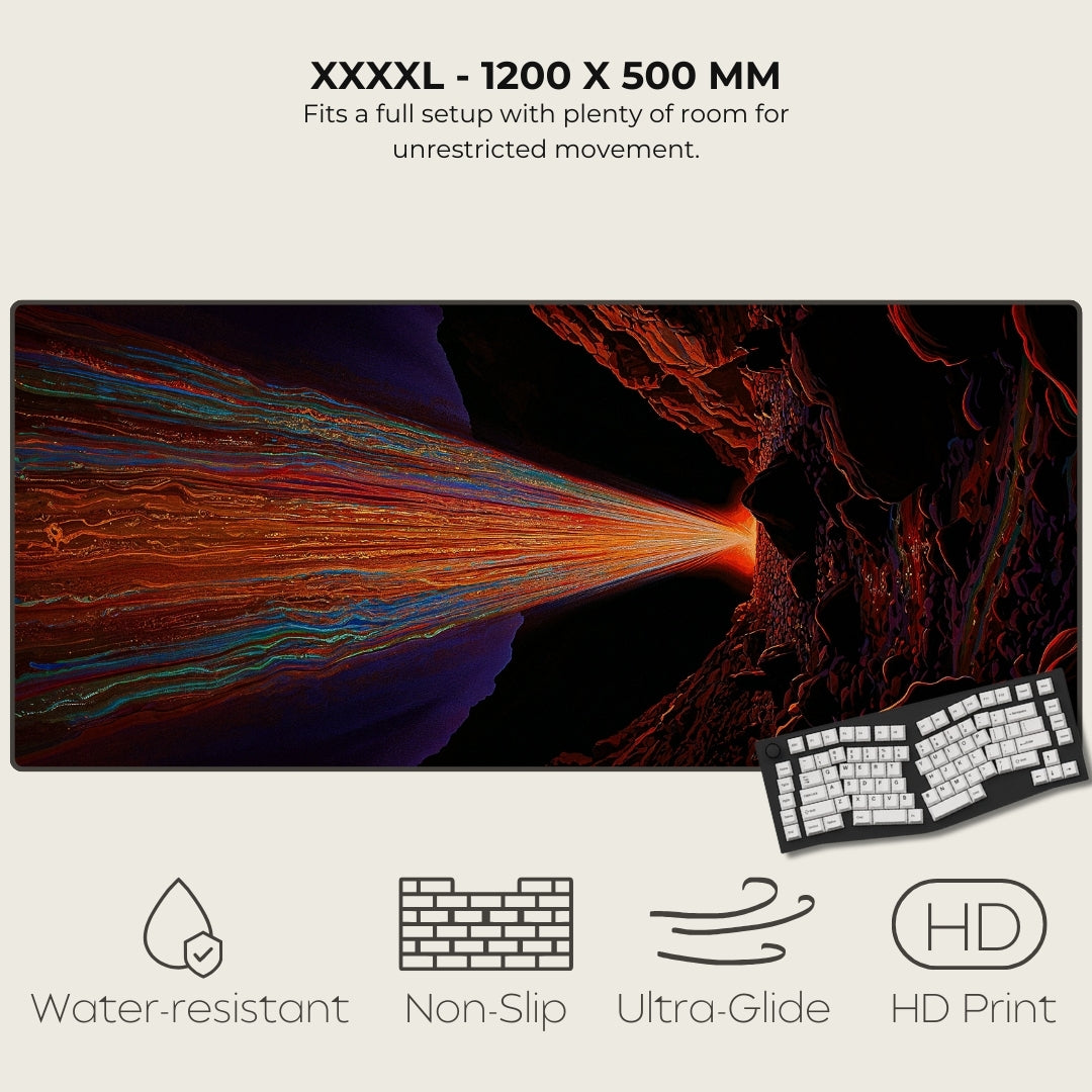 Large monitor with colorful display and keyboard, featuring text and icons on a white background.