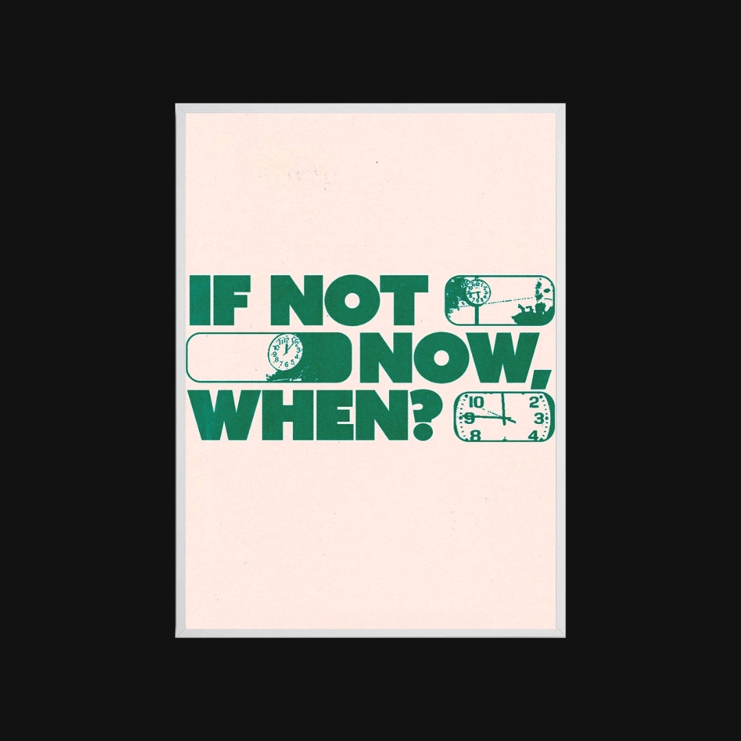 Motivational poster with green text on a light pink background