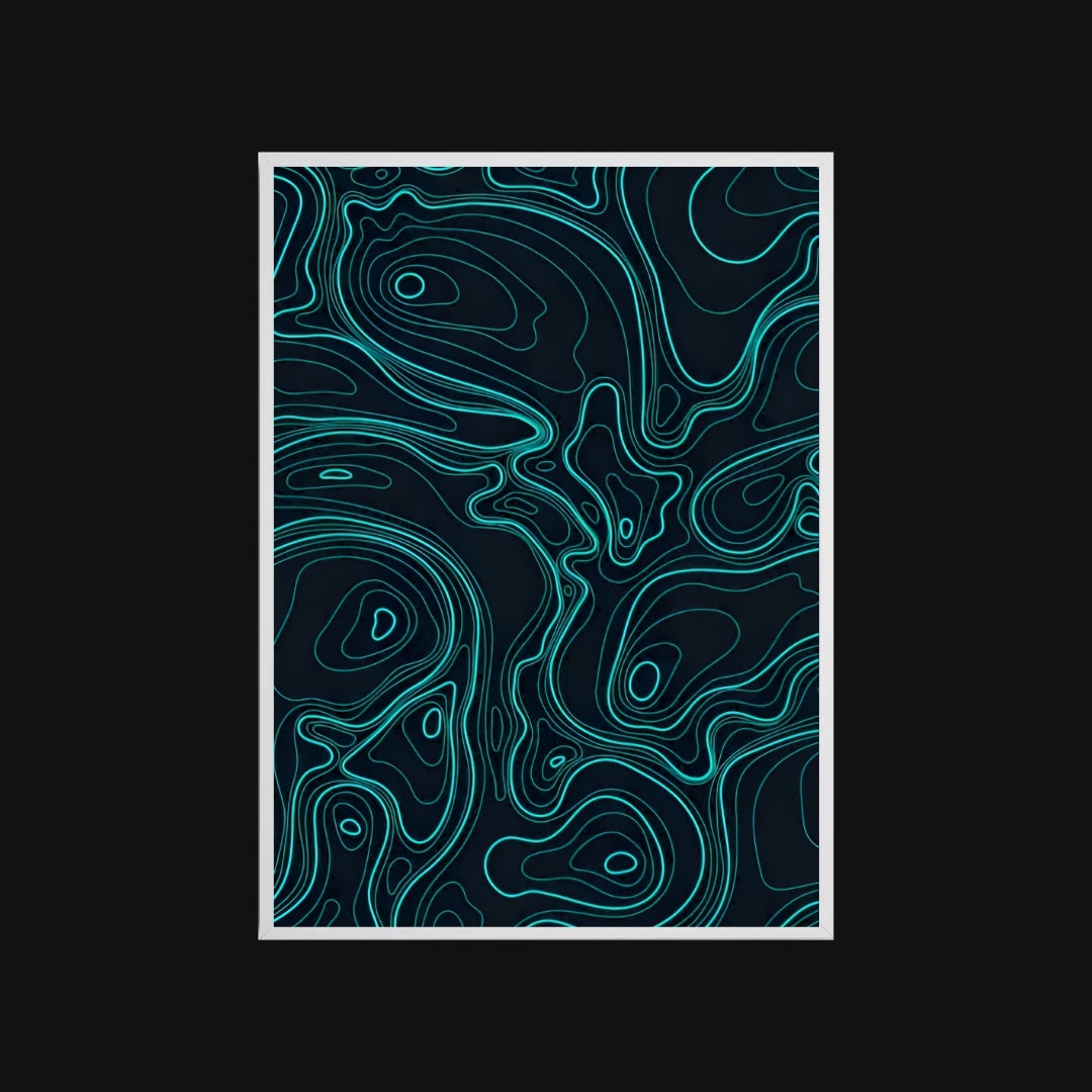 Abstract pattern with blue lines on a black background