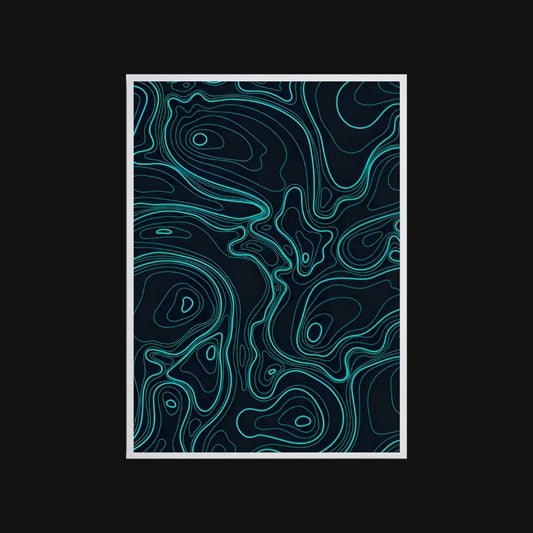 Abstract pattern with blue lines on a black background