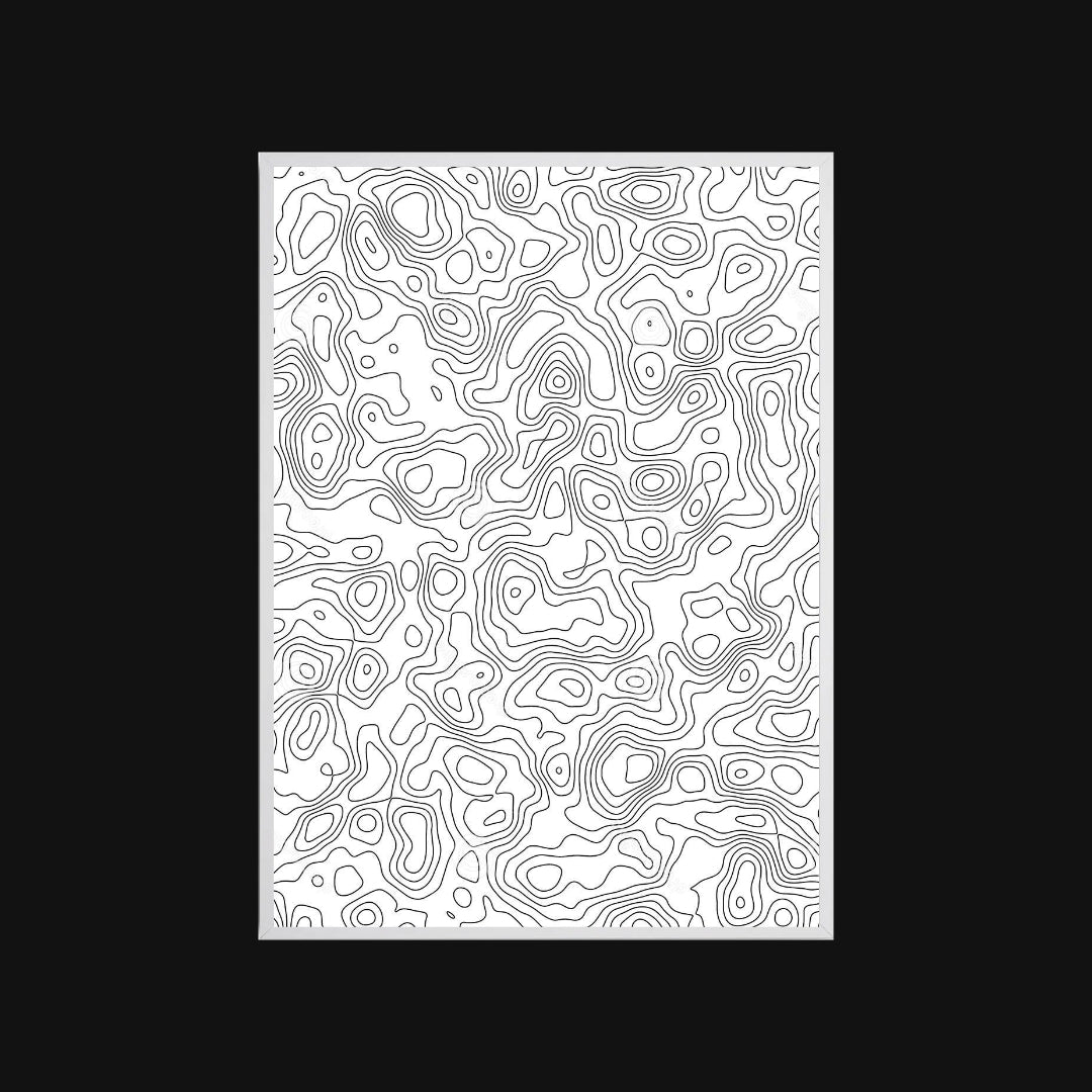 Pattern of line art on a black background