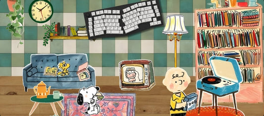 Illustration of a living room with furniture and decor, including a couch, lamp, and bookshelf.