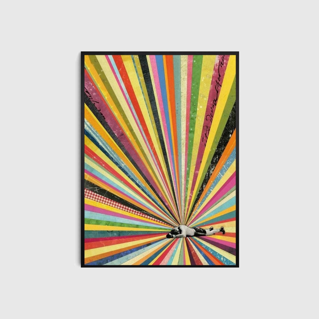 Colorful abstract art print on a white background