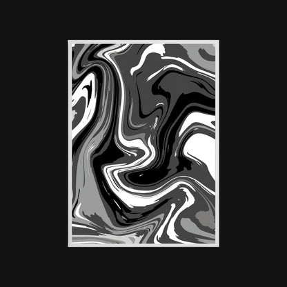 Abstract black and white pattern on a black background