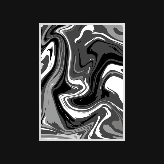 Abstract black and white pattern on a black background